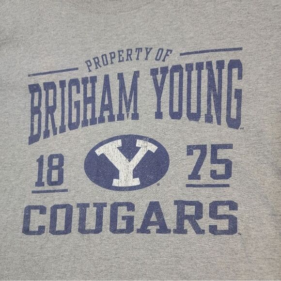 Russell Athletic BYU Cougars Mens Short Sleeve T Shirt Gray 3 XXXL - Picture 2 of 9